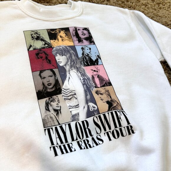 Gildan Other - Taylor Swift White Eras Tour Crewneck Sweatshirt in YOUTH Size SMALL - NWOT New!